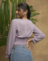 GIVO LONG SLEEVE CROP TOP